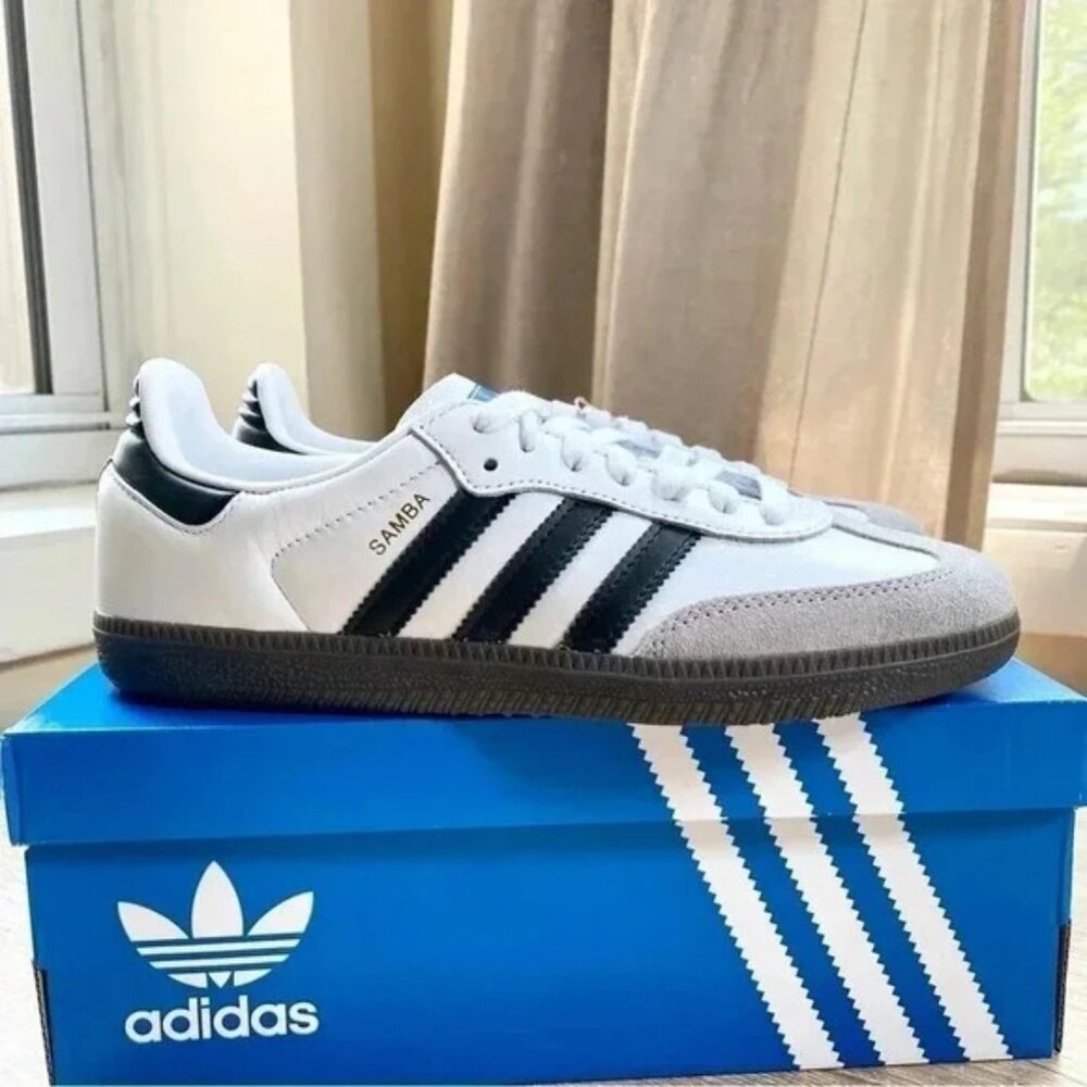 New Adidas Samba OG Sneaker Shoes Black White Womens 6.5